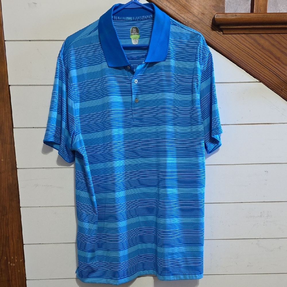 Blue Striped Polo Shirt
